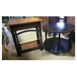 Round end table 18Hx23.5W, wooden rectangle end