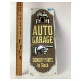 Porcelain Auto Garage Sign 22 x 8