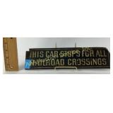 Metal Sign Railroad Crossing 11.5 x 3