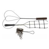 Rug beaters and metal pot scrubber