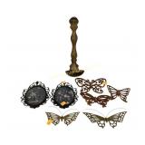Brass butterflies, Homco butterflies, metal