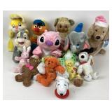 Assorted plushes. Disney: Angel, Santa Buddies,