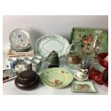 Covered Wagon oil lamp, Delft Ridgeways platter,