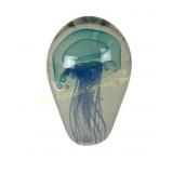 Art glass jelly fish paperweight, unmarked