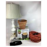 Presto kitchen kettle, Lamp, extension cord,