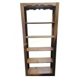 Wooden carved bookshelf, 77Hx34Wx13D