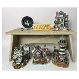 Wood step stool (distressed paint).  Lemax