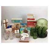 Avon soaps and Anchor Hocking Soreno Green