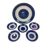 Arita Ware Hanabo (5) sm plates and serving dish