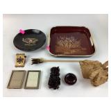 Decorative wooden piece, reptile foot back