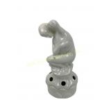 Art Deco pottery nude flower frog