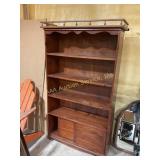 Wood Book Shelf with 4 Shelves and Two Sliding