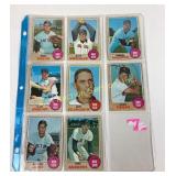 (8) 1968 Topps baseball cards Boston Red Sox -