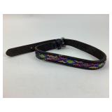 Native American beadwork leather belt