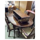 Wood Oval Table with Two Leaves and Pads, Four