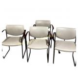 Office Chairs (4) Grey Vinyl with Black Metal