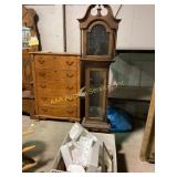 Grandfather Clock Wood Shell with Parts in Box