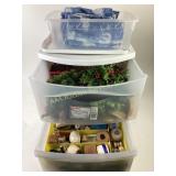 Two totes with craft in Holiday decor items