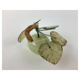 Antique Chinese carved jade apple, Qing dynasty.