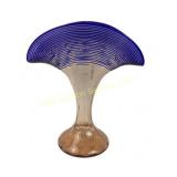 Art Deco Czech Kralik pink depression glass fan