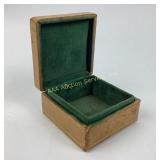 Antique Italian leather jewelry box stains and