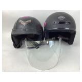 (2) Harley Davidson helmets- sz XL 61-62cm & XXL