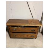 Solid Wood Chest Two Drawer on Wheels 43 in. X