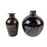 Haeger N-14 signed glass vase, gold glass vase