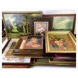 Framed Landscape and Still Life art work, has