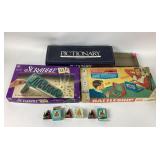 Board games, Scrabble up, battleship, Pictionary