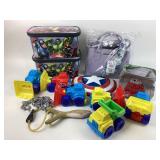 New Christian Soriano purse, plastic toy dump