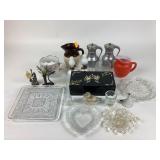 Mustache mug, pewter salt and pepper Shakers,