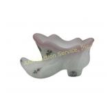 Fenton hand painted Rosalene art glass shoe