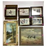 Signed and Framed oil on canvas mountain Forest