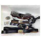 Belts & belt buckles, some leather
