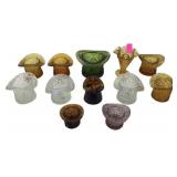 Top hat toothpicks and a small Amber hobnail vase