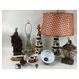(5) metal and ceramic lamps *need work*,