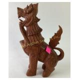 Carved wooden foo dog, no. 70 on foot