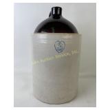 Stoneware Jug with Brown Glaze and Heart Motif