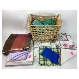 tablecloths & napkins, basket