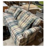Couch, Plaid, 52 inches Long with Four Matching