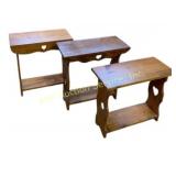 Wood Side Tables with Heart Cut Outs (3) All 11