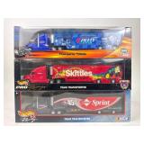 (3) Hot Wheels Racing Transporter Trucks NASCAR