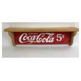 Coca Cola Wall-Mount Wooden Shelf With 5-Cent Logo