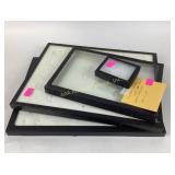 (4) collector display cases/boxes-glass and
