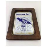 Morton Salt Advertising Mirror in Wooden Frame