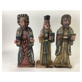 (3) Hand carved Guatemalan religious statues-