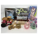 Wooden tractors & truck, wood snowman train car