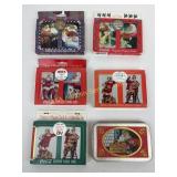 (6) Coca-Cola collectible tins with playing