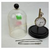 South Bend Pocket Watch with Display Case and Chai